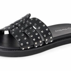 Black Studded Women's Slide Sandal The Drop Women’s Mila Slides Sandals Slipons